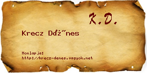 Krecz Dénes névjegykártya